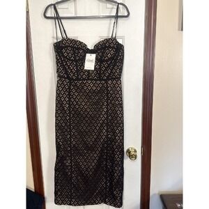 Bardot Black and Tan Mini Dress